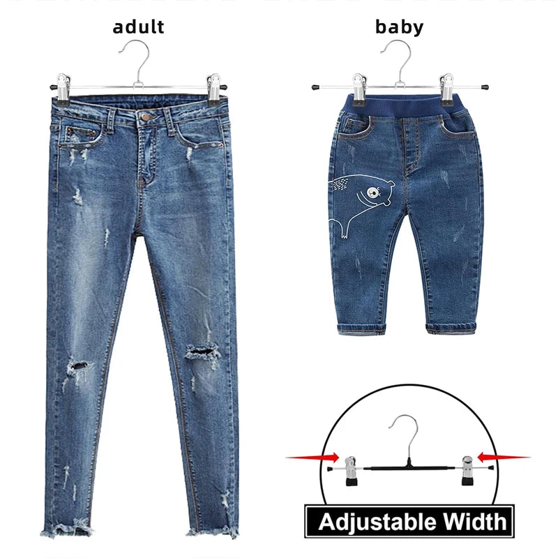 Heavy Duty Metal Trousers Clips Hangers for Jeans Skirts Pants Wardrobe Organizer