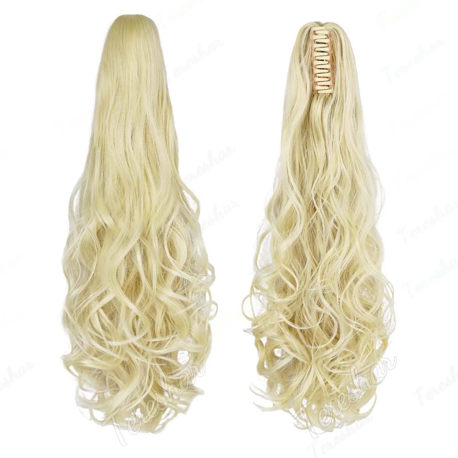 Synthetic Ponytail Extension with Claw Clip - Wavy Curly Hair Pieces for Women