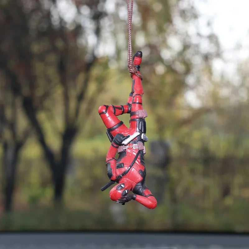 Deadpool Car Rearview Mirror Pendant Mini Action Figure Toy - Fun Car Accessory