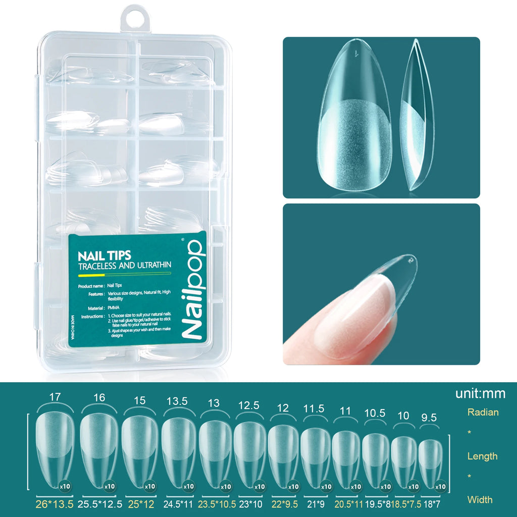 Nail Tips Set 120pcs Soft Gel Tips for Nails Acrylic & Artificial Nail Art