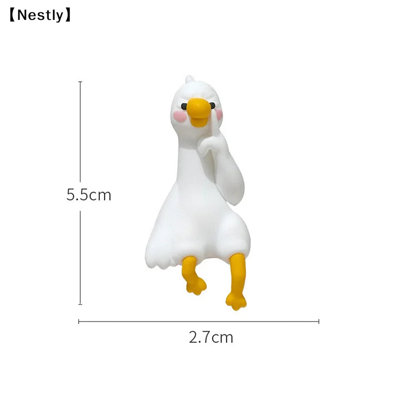 Cute Resin Animal Decor for Desk Car Monitor - 3D Duck Figurine Gift