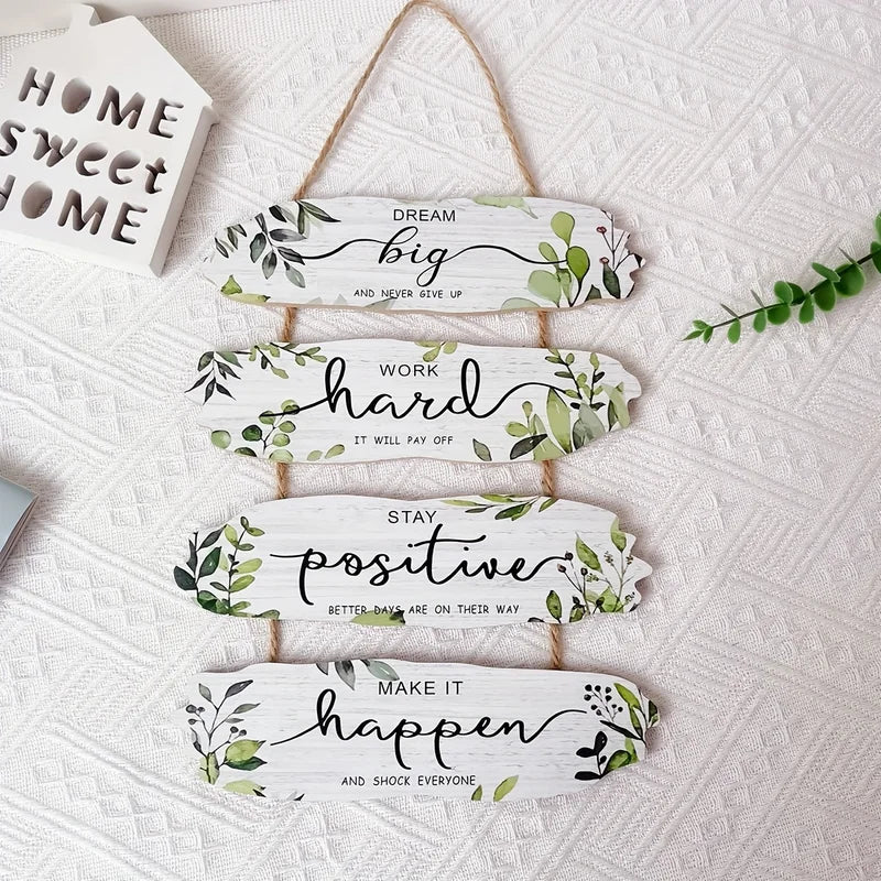 Rustic Wooden Inspirational Wall Decor Sign with Quotes for Home & Holiday
