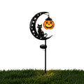 Solar Halloween Black Cat & Pumpkin Moon Garden Stake Light Waterproof Outdoor Decor