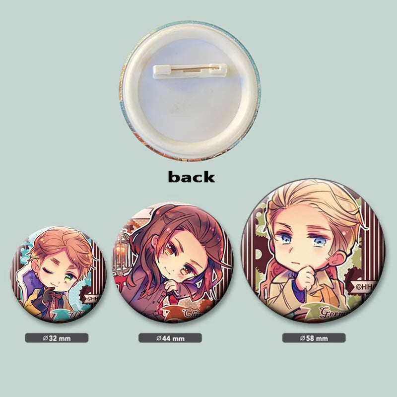 Anime Hetalia Axis Powers Enamel Pins for Bags Clothes & Accessories - Creative Brooches with Metal Finish