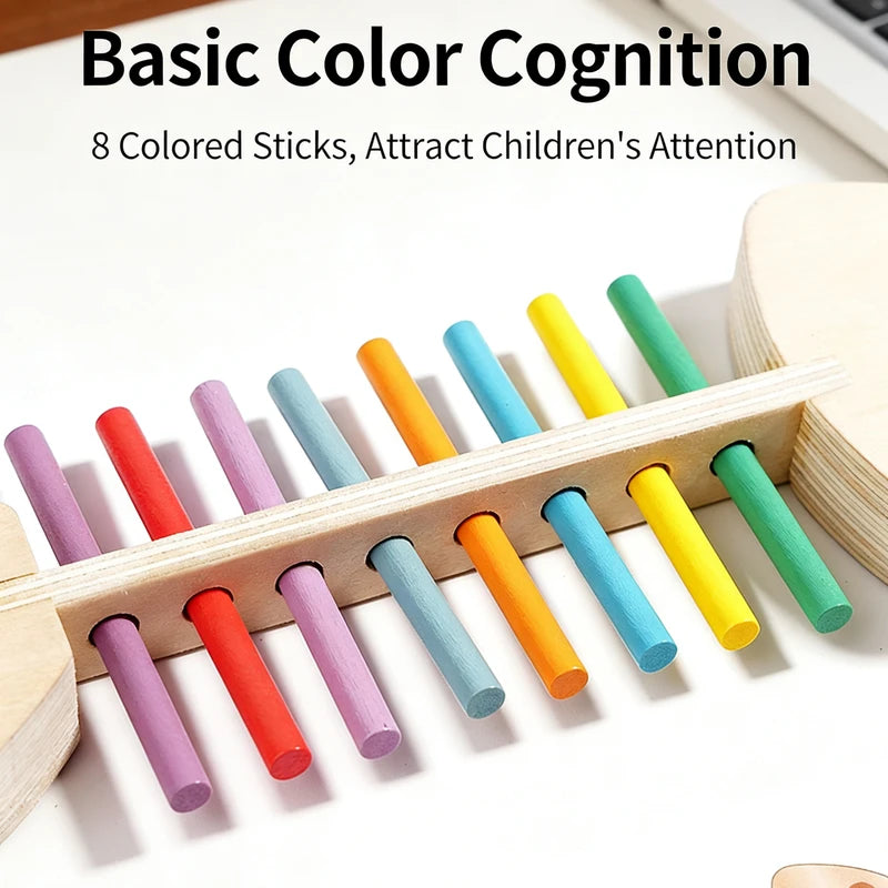 Wooden Fishbone Balance Toy for Kids - Educational Motor Skills Game, 30 Cards