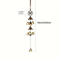 Double Metal Bell Pendant Wind Chime Brass Hanging Decor for Home Patio Wall