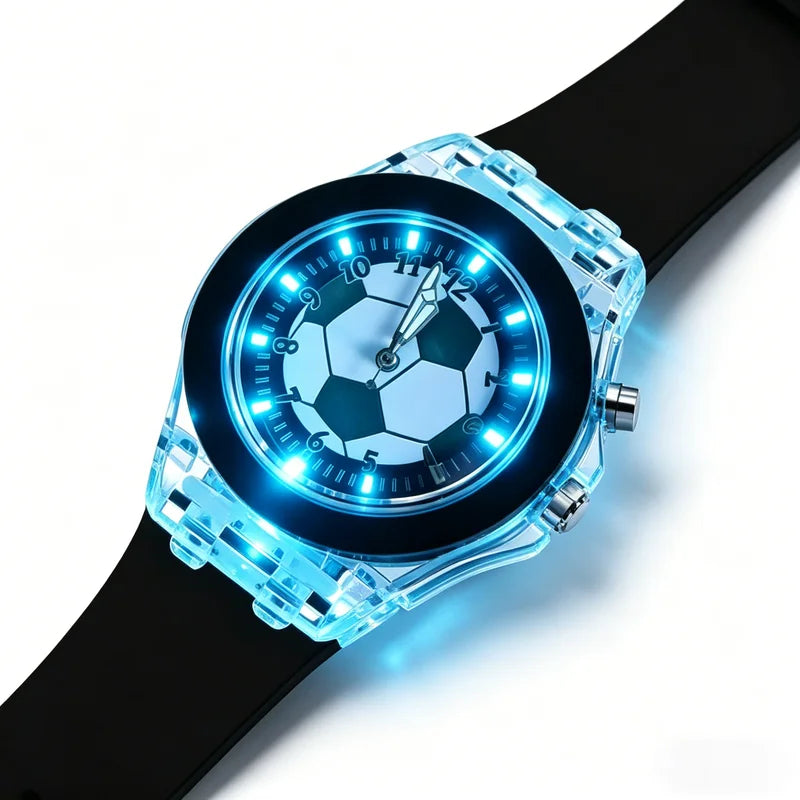 LED Sports Wrist Watch for Kids - Waterproof Soccer Watch with Silicone Band