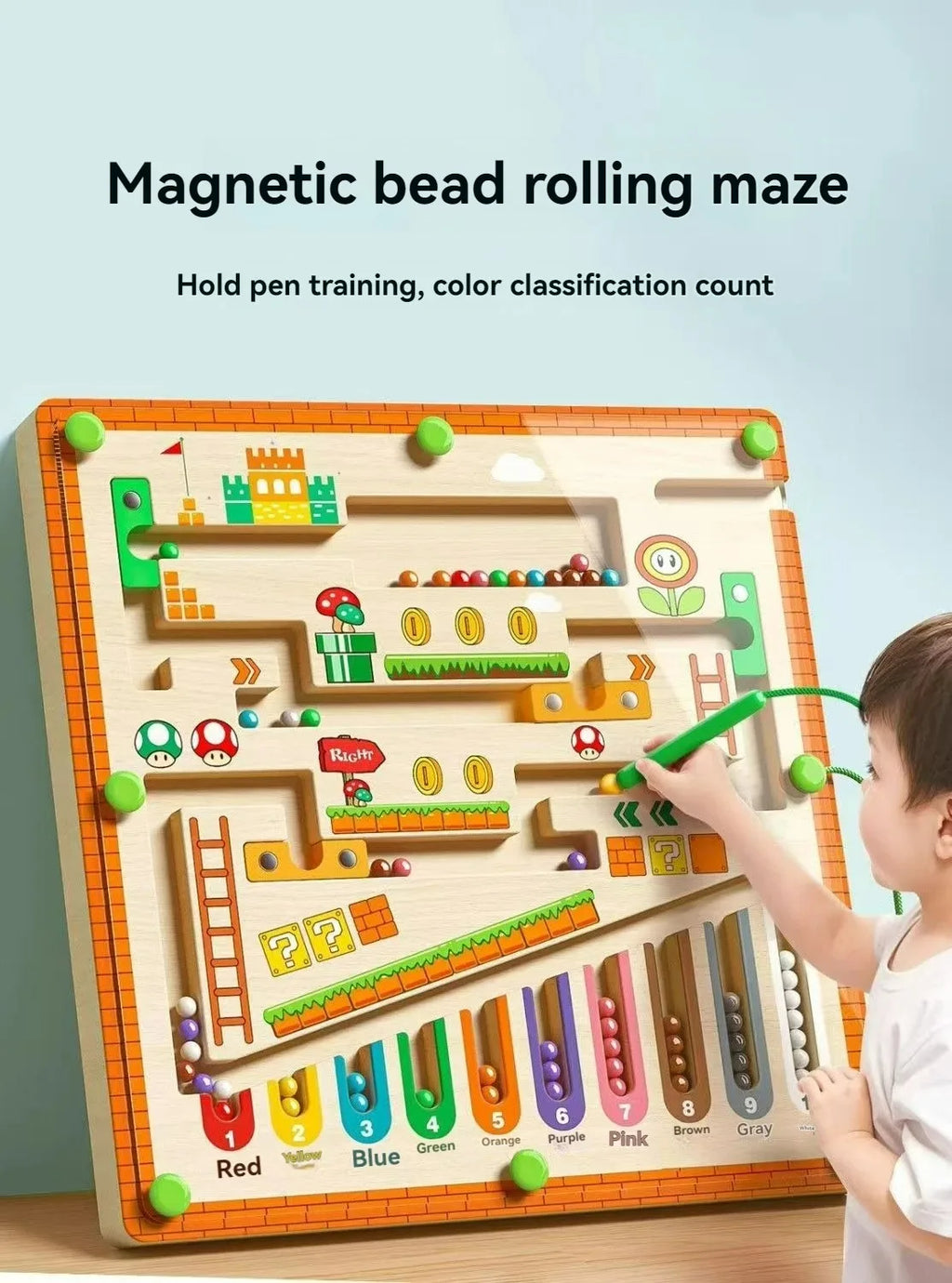 Magnetic Maze & Marble Run STEM Toy for Kids Ages 3-6 – Fine Motor Skills & Concentration Development