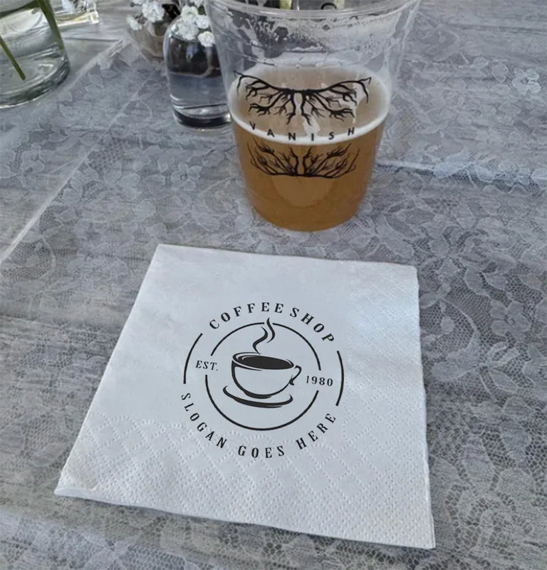 Personalized Wedding Cocktail Napkins Custom Text Disposable Party Napkins