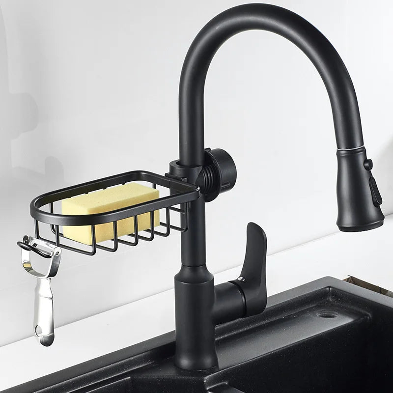 Kitchen Sink Drain Rack Sponge Holder Faucet Shelf Organizer Aluminum Bathroom Accessories