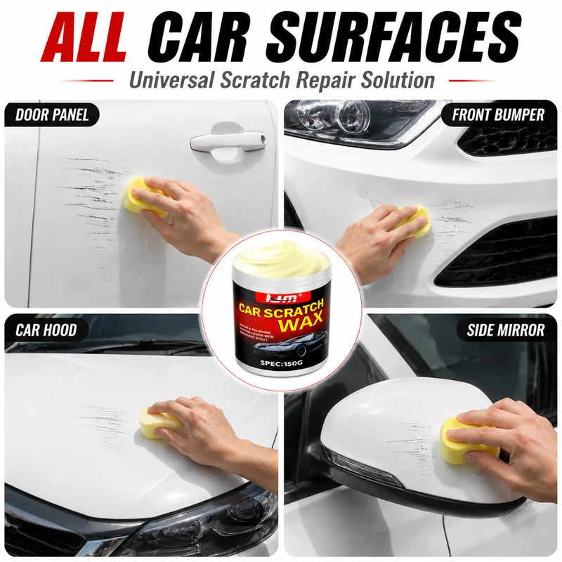 Car Scratch Remover Polish with Deep Gloss Restorer Wax - Instant Shine & Micro-Scratch Filling