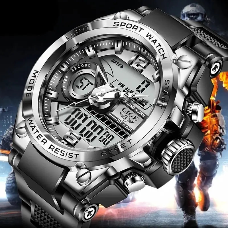 Men's Digital Sport Watch Waterproof LED Quartz Military Wristwatch