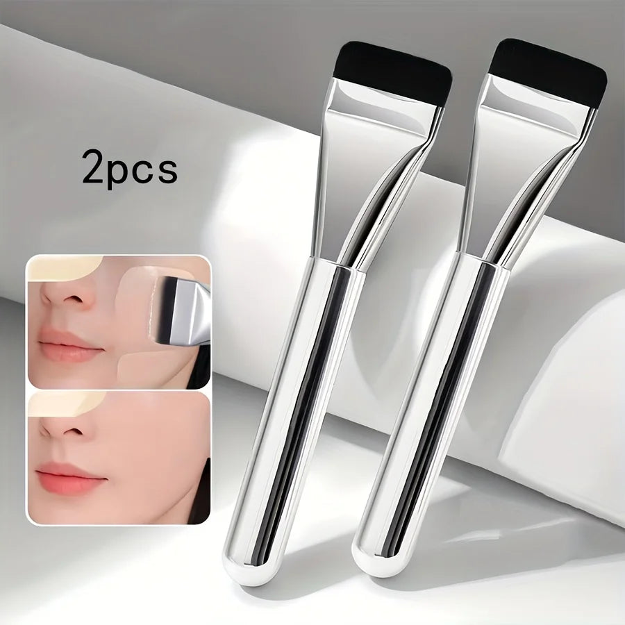 Multi-Use Face Foundation Brush - Hypoallergenic Nylon Bristle Oval Makeup Tool