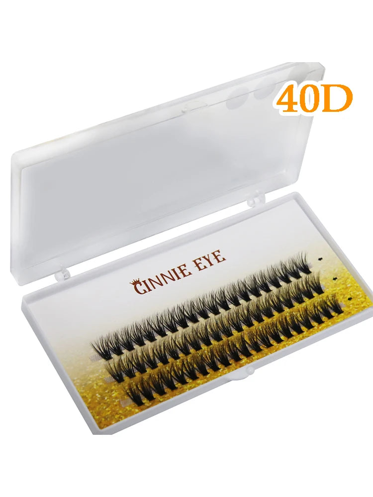 100 Bundles Cluster Eyelash Kit with Faux Mink Fans - Natural, DIY Ready Made Lashes