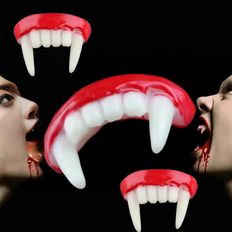 Halloween Vampire Dentures Ghost Prop Makeup Costume Accessory Set - Multiple Sizes