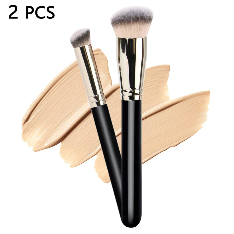Professional Makeup Brush Set - Foundation & Concealer Brushes, 2 Pieces