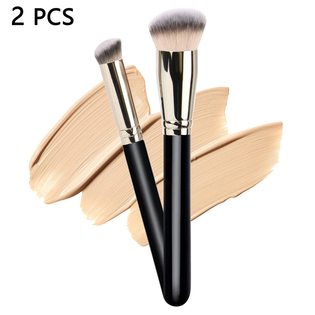 Professional Makeup Brush Set - Foundation & Concealer Brushes, 2 Pieces