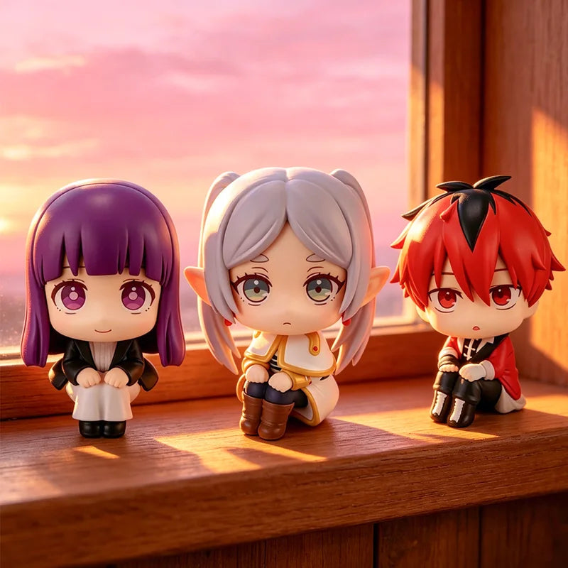10cm Chibi Frieren PVC Collectible Figures - Cute Doll Model Toys for Decor & Gifts