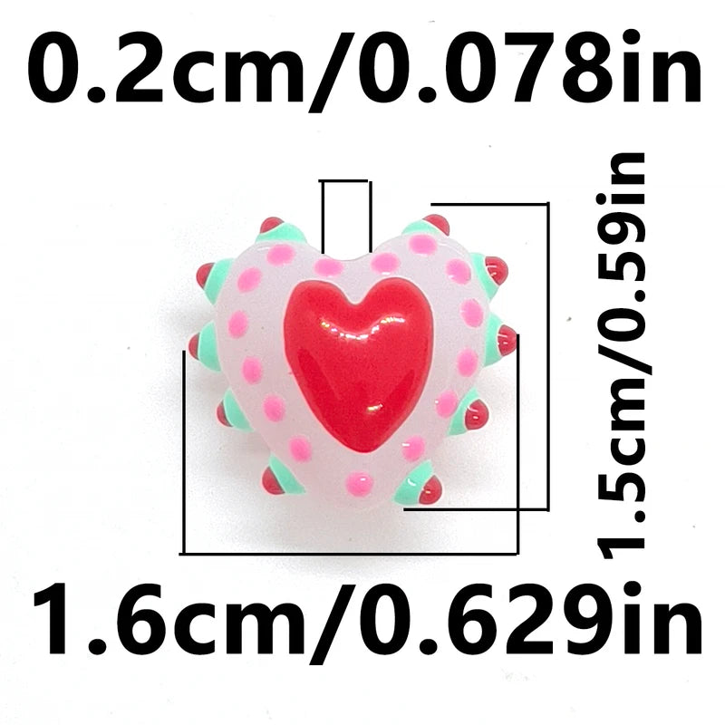 Heart-Shaped Lampwork Glass Beads for Jewelry Making - 4 or 8 Pieces