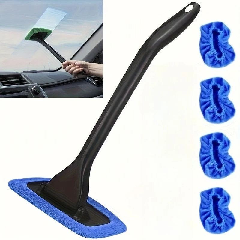 Car Windshield and Interior Window Cleaning Tool with Squeegee and Wiper for Dust and Stain Removal