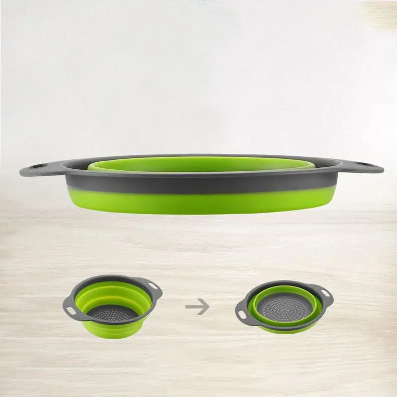 Single-Piece Collapsible Silicone Strainer - Multi-Purpose Kitchen Colander