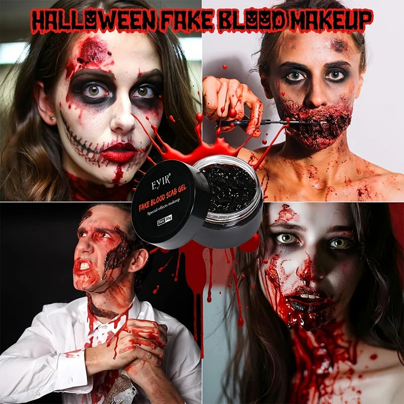 SFX Makeup Kit with Scar Wax Fake Blood & Tools for Halloween Wounds