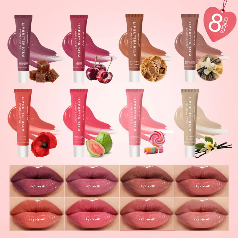 Hydrating Lip Gloss Gift Set - 24 Pieces, 8 Colors Moisturizing Lip Gloss