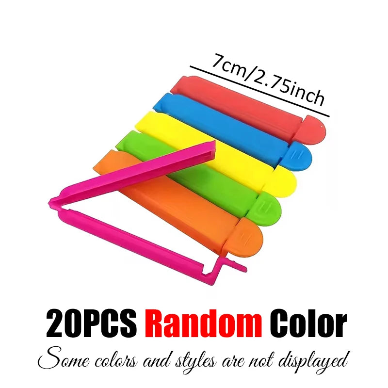 Reusable Food Storage Sealing Clips Set - Colorful Kitchen Clamp Pack of 10-20
