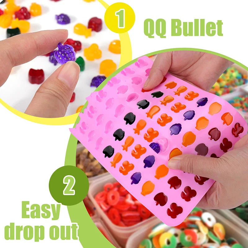 Silicone Fruit Snack Molds for Gummy Candy and Chocolate - BPA Free, Kids Safe