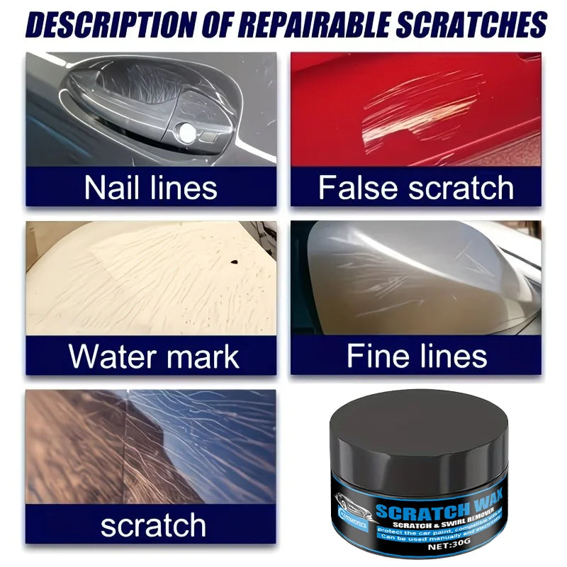 Professional Car Scratch Repair Wax for All Colors - Instant Gloss Enhancer & Protection