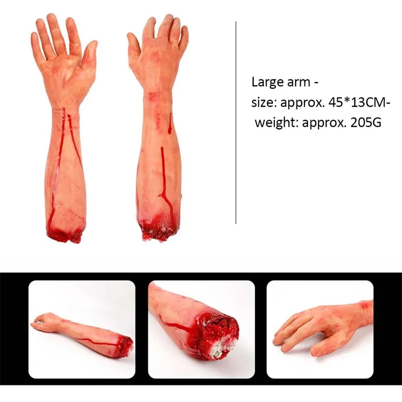 Halloween Bloody Hand Prop - Realistically Sized Scary Yard Decor for Haunted House