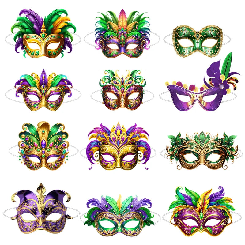 6-Piece Carnival Party Masks for Weddings, Holidays & DIY Decorations