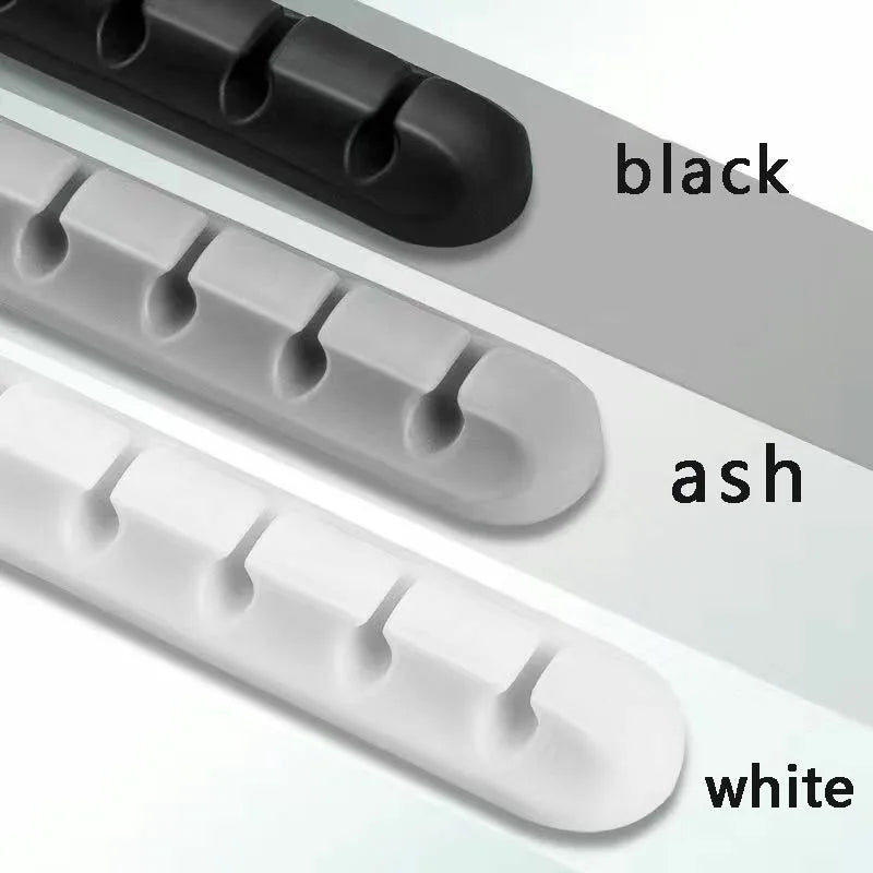 Multi-Hole Data Cable Organizer for Desk & Charging Station, Cord Winding Clips