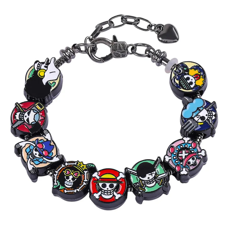 One Piece Monkey D. Luffy Anime Bead Bracelet - Custom Cartoon Jewelry Gift