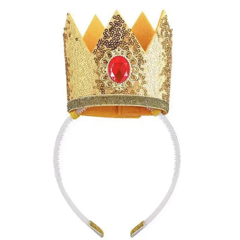 Peach Princess Crown Headband for Cosplay Halloween Party Girls Role Play Accessories