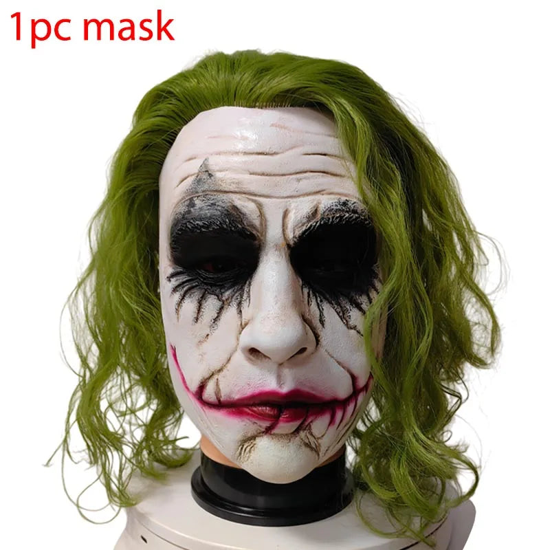 Latex Joker Mask for Cosplay Halloween Party Carnival Full Face Costume Prop
