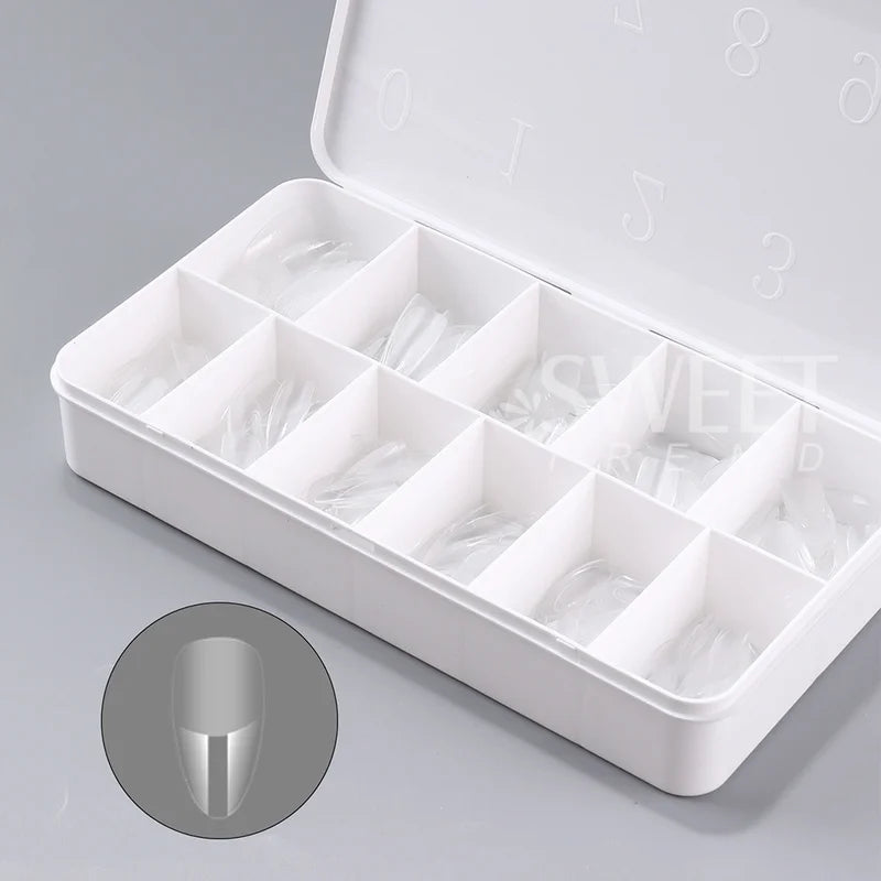 550pcs Frosted Translucent Nail Tips Soft Almond Coffin Square False Nails Matte Press On Manicure