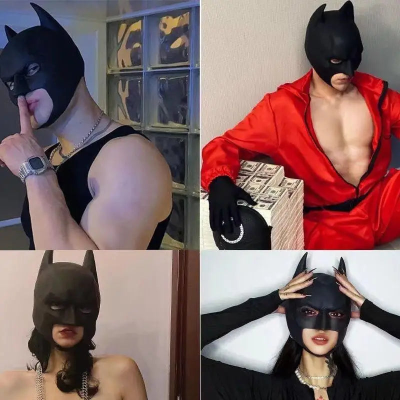 Halloween Latex Bat Mask Cosplay Headgear for Party Costume Prop