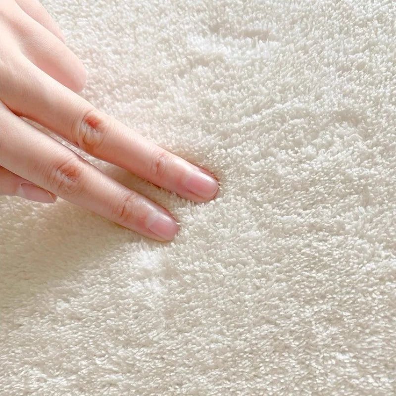 Fluffy Pink Flower Bedroom Rug - Irregular Soft Floor Mat for Living Room & Home Decor