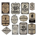 12-Pack Halloween Potion Wine Bottle Labels - Spooky Apothecary Stickers for Haunted House Decor