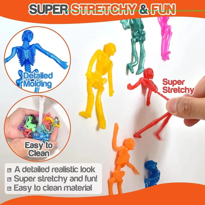 Stretchy Skeleton Toys 10-100pcs Halloween Party Favors & Prizes