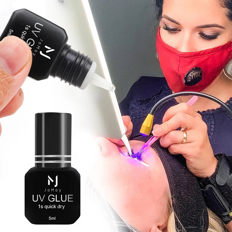 UV Eyelash Extension Glue Fast Drying Strong Hold 0.1s Clear Adhesive