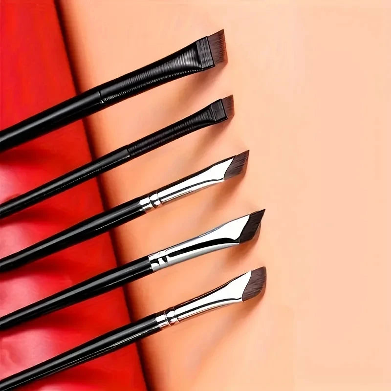 Eyeliner Brush Set with Tilted Fine Blade for Precise Makeup Application - 5 Pieces
