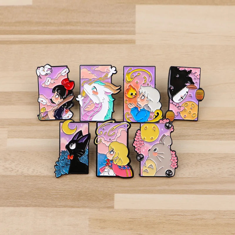 Anime Enamel Pin Cartoon Girl Cat Brooch Lapel Badge Backpack Jewelry Gift