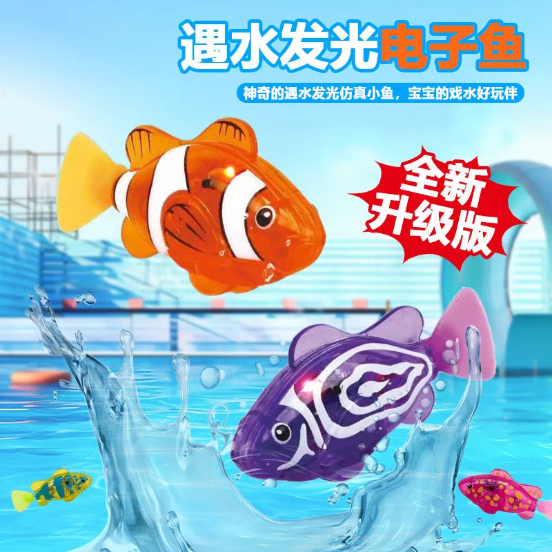 Electric Robotic Fish Toy with Light & Induction for Bath Water Play