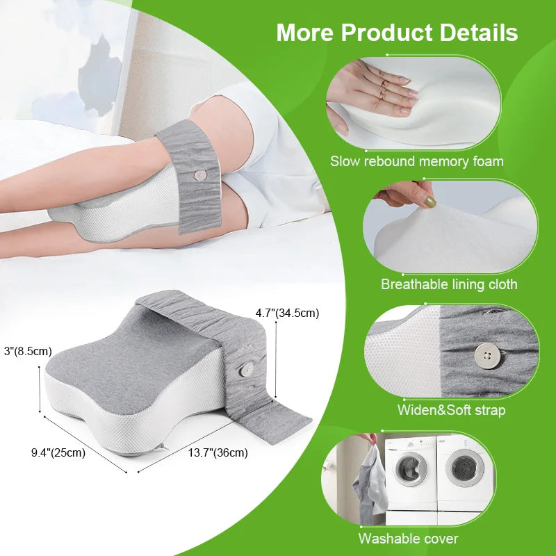 Long Knee Pillow for Side Sleepers Support Thighs and Knees - Large Leg Wedge