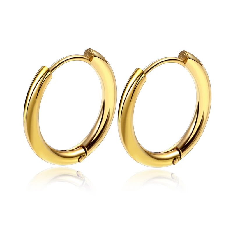 Stainless Steel Hoop Earrings for Women - 2.5mm Thick Classic Huggie Jewelry