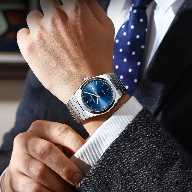 Luxury Men’s Waterproof Luminous Quartz Watch with Date and Week Display