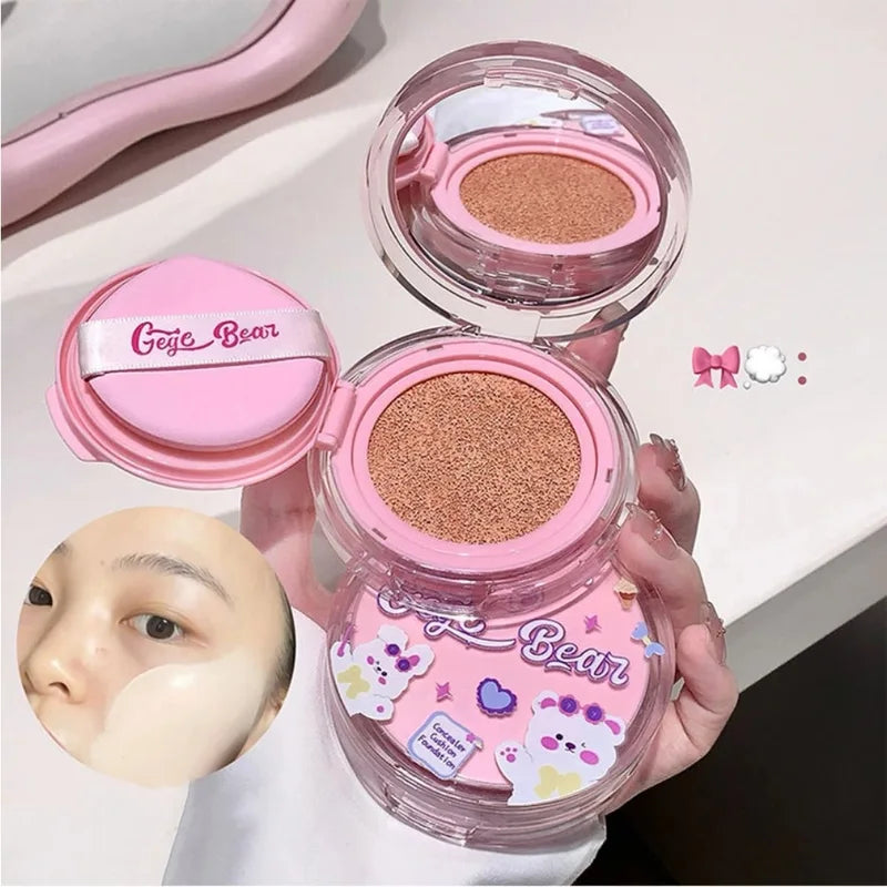 Long-Lasting Brightening CC Cushion Foundation with High Coverage Moisturizing BB Cream
