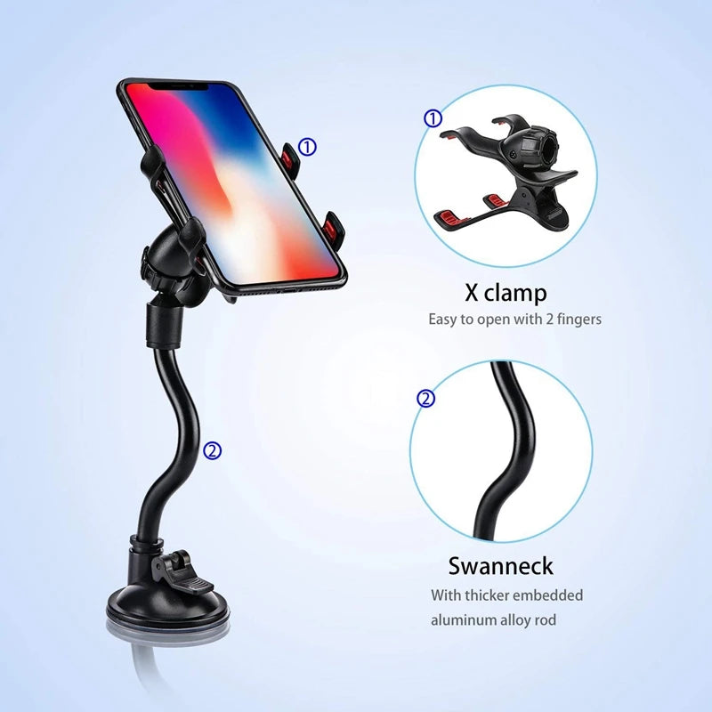 360 Degree Rotating Car Phone Holder with Strong Suction Mount for iPhone Samsung & More